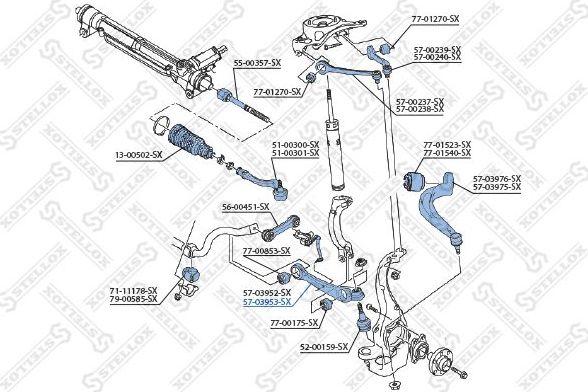 Поперечный рычаг передней подвески Stellox. Артикул 57-03953-SX