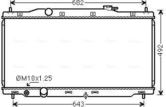 Радиатор охлаждения двигателя AVA. Артикул HD2307