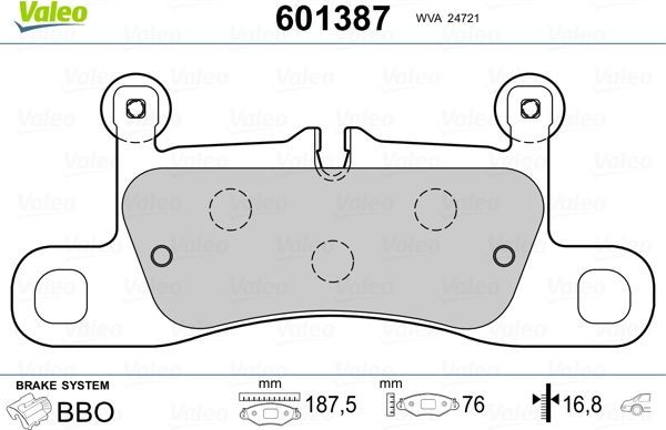 Тормозные колодки Valeo. Артикул 601387