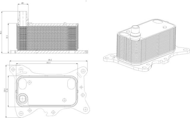 Радиатор масляный (маслоохладитель) для двигателя NRF для Mercedes-Benz CLA I (C117, X117) 2013-2019. Артикул 31835