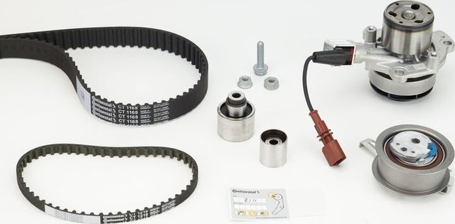 Помпа (водяной насос) с комплектом ремня ГРМ ContiTech. Артикул CT1168WP8PRO