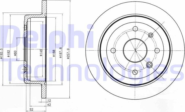 Тормозной диск Delphi задний для Daewoo Evanda 2002-2005. Артикул BG4194