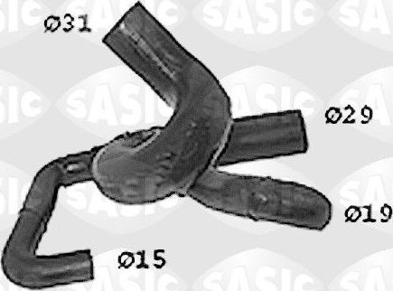 Патрубок радиатора (системы охлаждения) Sasic левый нижний для Renault Clio I 1991-1998. Артикул SWH4271