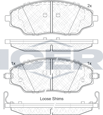 Тормозные колодки Icer. Артикул 182167
