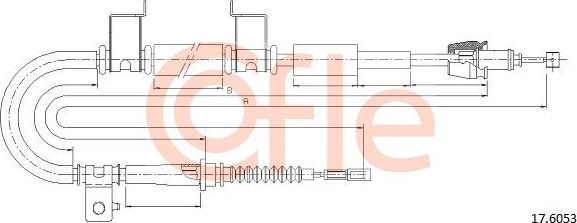 Трос ручника (тросик ручного тормоза) Cofle задний правый для Kia Proceed I 2008-2013. Артикул 92.17.6053