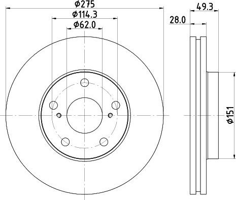 Тормозной диск Nisshinbo. Артикул ND1059K