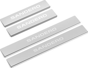 Накладки на пороги AutoMax для Renault Sandero Stepway II 2014-2018 2018-2025. Артикул AMRESAN01