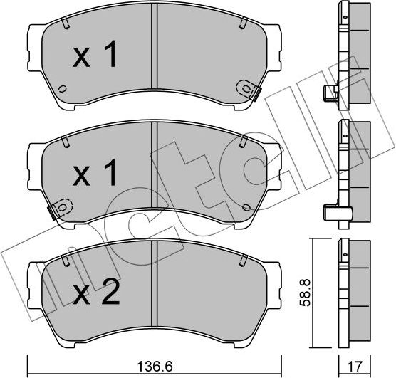 Тормозные колодки Metelli передние для Mazda 6 II (GH) 2007-2013. Артикул 22-0924-0