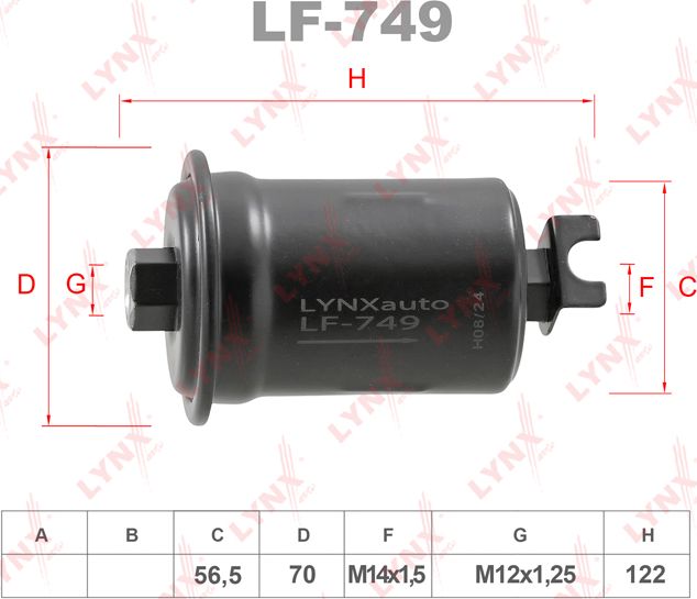 Топливный фильтр LYNXauto. Артикул LF-749