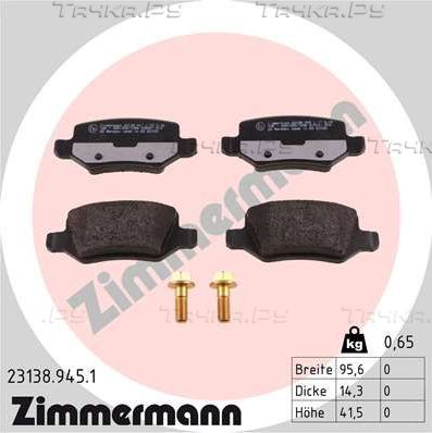 Тормозные колодки Zimmermann rd:z. Артикул 23138.945.1