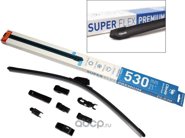 ЩЕТКА СТЕКЛООЧИСТИТЕЛЯ ПЛОСКАЯ МУЛЬТИКЛИП 21 530M (Climair). Артикул CL530