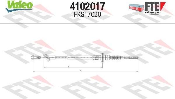 Трос сцепления Valeo FTE CLUTCH ACTUATION. Артикул 4102017
