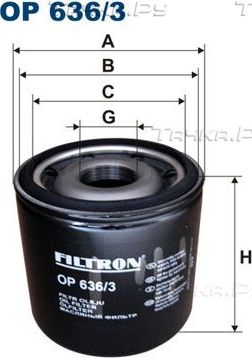 Масляный фильтр Filtron для Isuzu Elf (N-Series) V (NHR6_, NKR6_, NKR7_, NKS7_) 1992-2002. Артикул OP 636/3