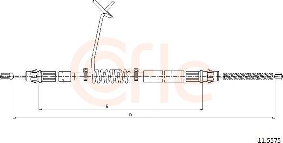 Трос ручника (тросик ручного тормоза) Cofle задний левый для Ford Transit VI 2000-2006. Артикул 11.5575