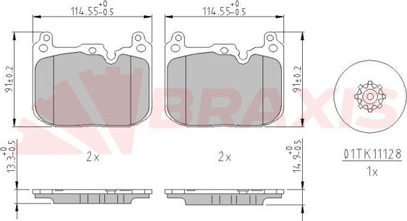 Тормозные колодки Braxis. Артикул AA0665