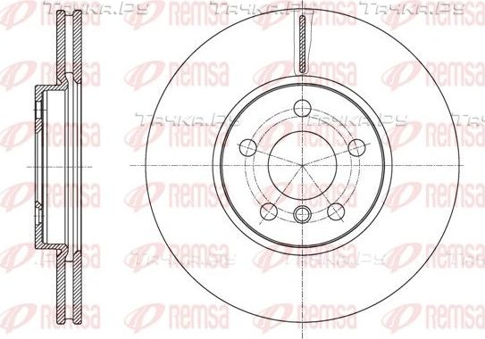 Тормозной диск Remsa передний для MINI Clubman II (F54) 2014-2026. Артикул 61596.10