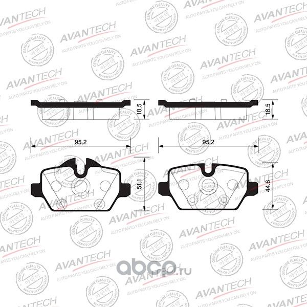 Колодки торм. дисковые (Avantech). Артикул AV1803
