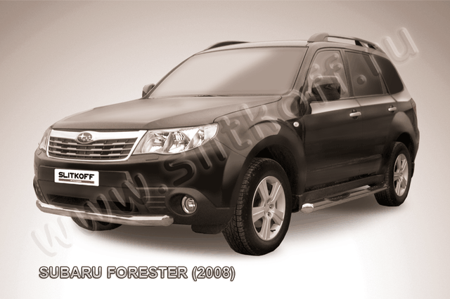 Защита Slitkoff переднего бампера d76 для Subaru Forester III 2008-2012. Артикул SF010