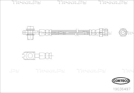 Тормозной шланг Corteco задний для Volkswagen Passat B7 2010-2015. Артикул 19036497