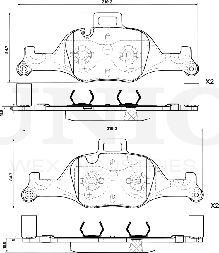 Колодки тормозные дисковые, комплект (Unio). Артикул BRP-20197