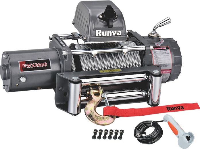 Лебёдка электрическая 12V Runva 8000 lbs 3629кг. Артикул EWX8000S