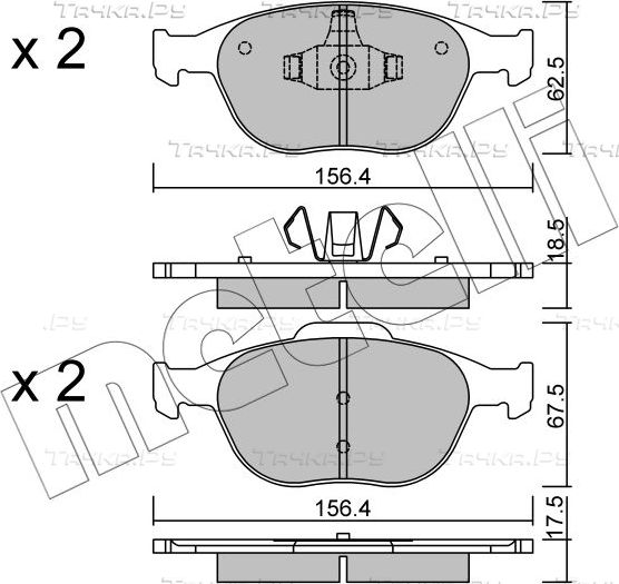 Тормозные колодки Metelli передние для Ford Fiesta V 2005-2008. Артикул 22-0533-0