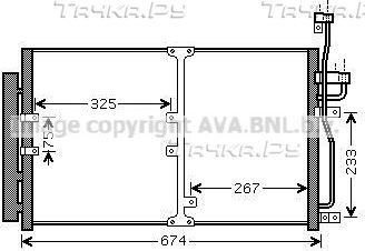 Радиатор кондиционера (конденсатор) AVA. Артикул OL5425D