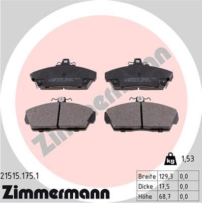 Тормозные колодки Zimmermann. Артикул 21515.175.1