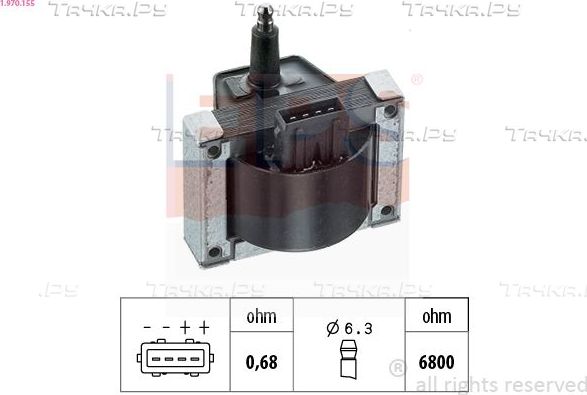 Катушка зажигания EPS Made in Italy - OE Equivalent. Артикул 1.970.155