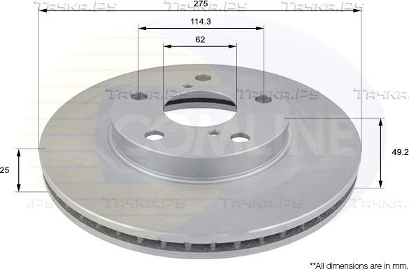 Тормозной диск Comline COATED. Артикул ADC01100V