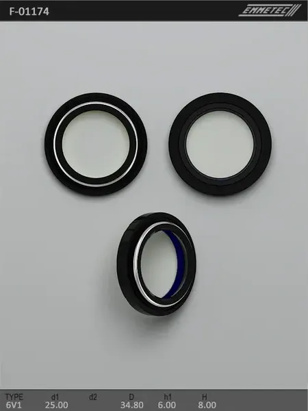 Сальник 25,00/34,80*6,00/8,00 тип 4V1 (Emmetec). Артикул F01174