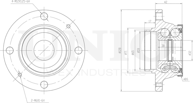 Ступица колеса с интегрированным подшипником (Unio). Артикул HUB-20277