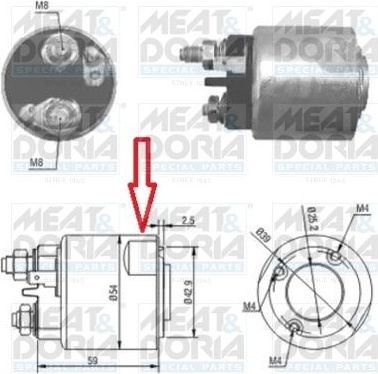 Втягивающее реле стартера Meat & Doria для Renault Megane II 2003-2009. Артикул 46086