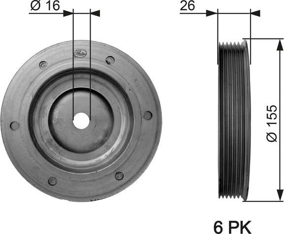 Шкив коленвала Gates DriveAlign® для Citroen C8 I 2006-2006. Артикул TVD1020