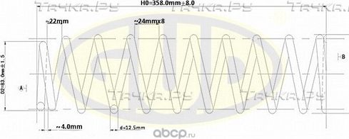 Пружина подвески G.U.D. передняя для Honda CR-V I 1995-2002. Артикул GCS035728