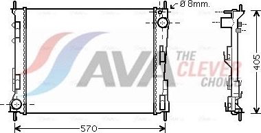 Радиатор охлаждения двигателя AVA для Renault Wind 2010-2013. Артикул RTA2375