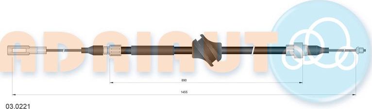 Трос ручника (тросик ручного тормоза) Adriauto. Артикул 03.0221