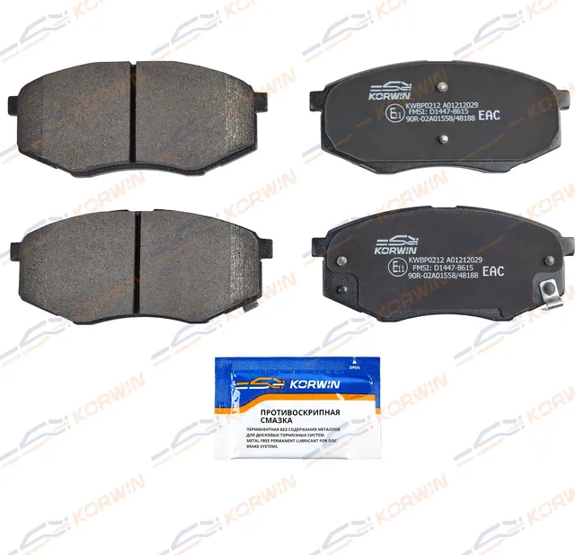 Колодки тормозные перед. Hyundai Sonata VI-VII (YF/LF) 09-/Kia Soul II (PS) 14 (Korwin). Артикул KWBP0212