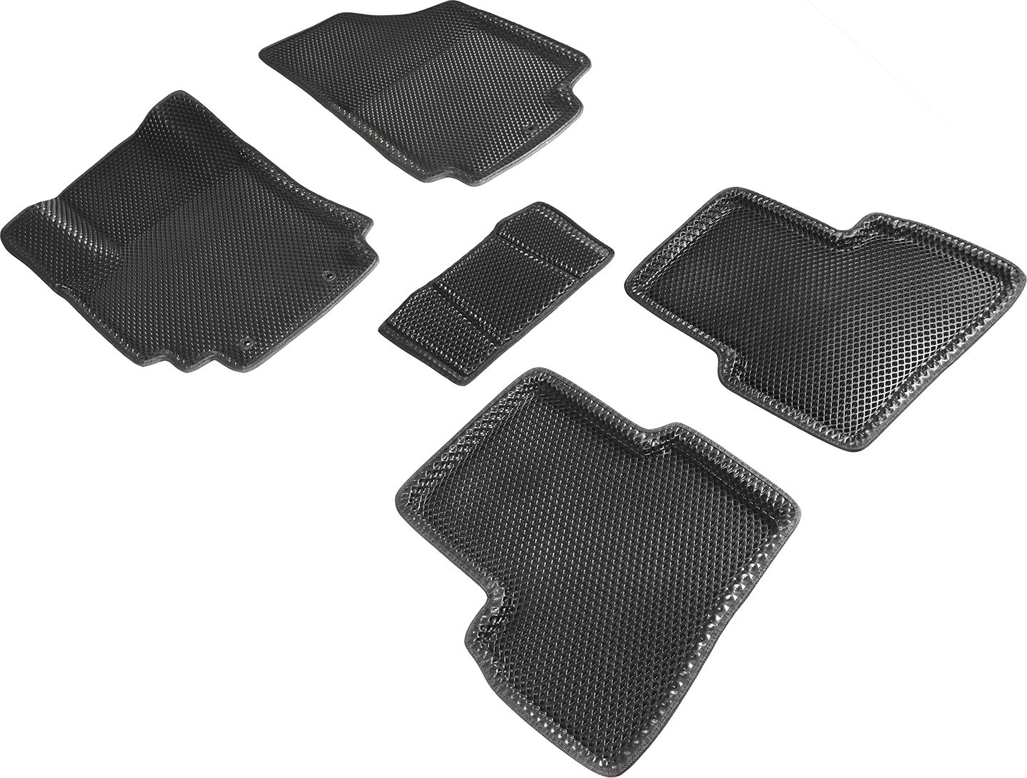 Коврики Seintex 3D EVA ромб для салона Hyundai Creta I 2016-2021 ЧЕРНЫЕ. Артикул 95181