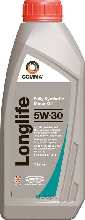 Масло моторное 5W30 COMMA 1л синтетика LONG LIFE Comma. Артикул GML1L