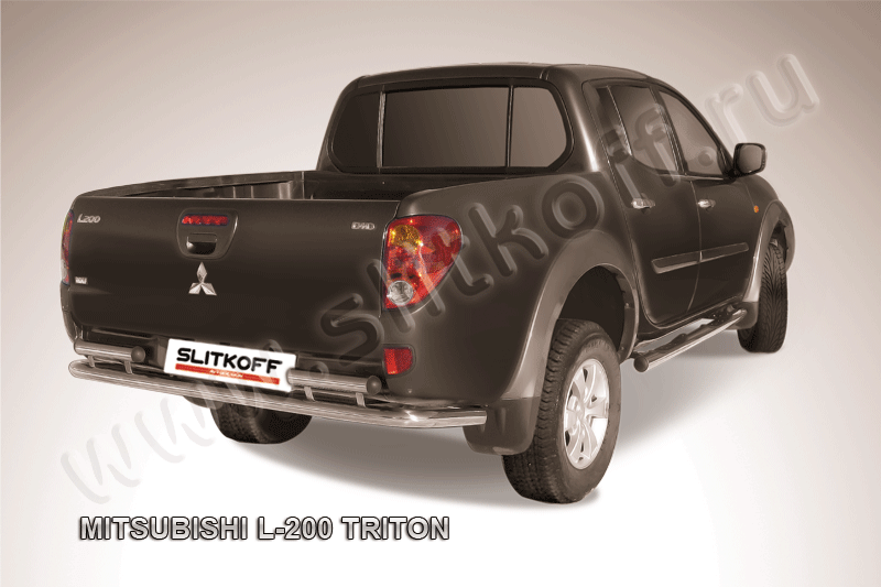 Защита Slitkoff заднего бампера d57 для Mitsubishi L200 IV Triton 2006-2015. Артикул ML014