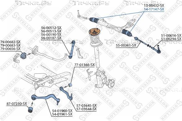 Пыльник рулевой рейки Stellox передний правый/левый для BMW 7 IV (E65/E66) 2001-2008. Артикул 14-17147-SX