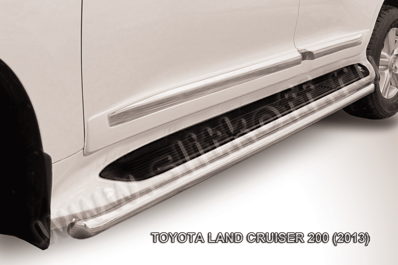Защита Slitkoff штатного порога d57 для Toyota Land Cruiser 200 2013-2015. Артикул TLC2-13-013
