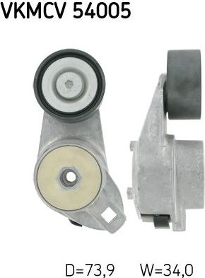 Натяжной ролик (натяжитель) приводного клинового зубчатого ремня SKF. Артикул VKMCV 54005