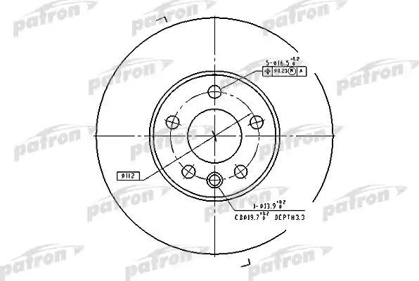 Тормозной диск Patron передний для Ford Galaxy I 2001-2006. Артикул PBD4323