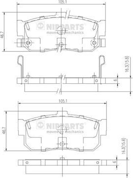 Тормозные колодки Nipparts. Артикул J3611034