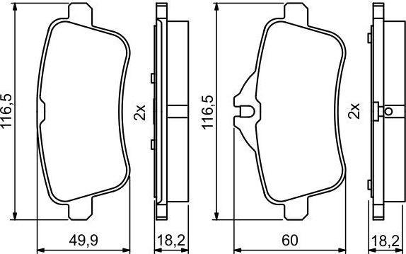 Тормозные колодки Bosch. Артикул 0 986 495 403