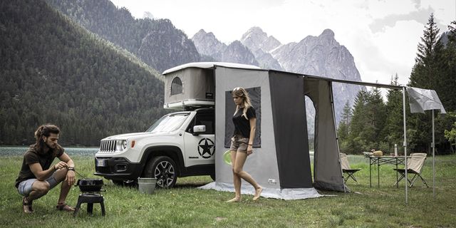 Веранда к палатке Autohome MAGGIOLINA AIRLANDER, тент серый, высота 220 см. Артикул M/06A