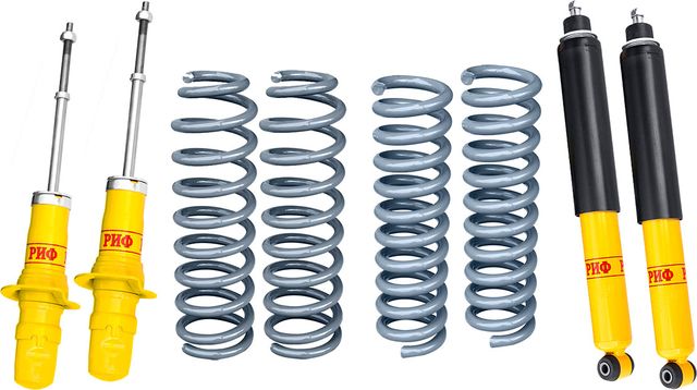 Комплект РИФ усиленной стандартной подвески для SsangYong Rexton II XVT 2006-2012, лифт 30 мм, нагрузка - 75 кг. Артикул RIF-XVT-S
