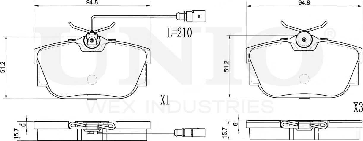 Колодки тормозные дисковые, комплект (Unio). Артикул BRP-20421